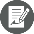 Document with pen signing icon
