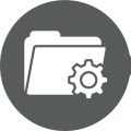 Folder with gear settings icon